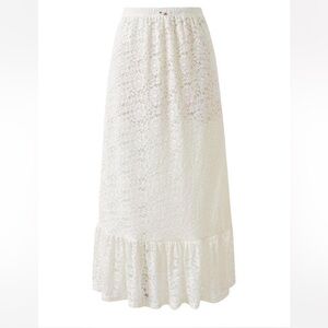 SMALL Fashion Brand Company Double Lace Rosette Maxi Skirt